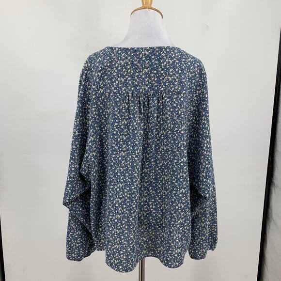 Pleione Blouse Womens XL Extra Large Multi Button Front Floral Print Long Sleeve - Picture 6 of 11